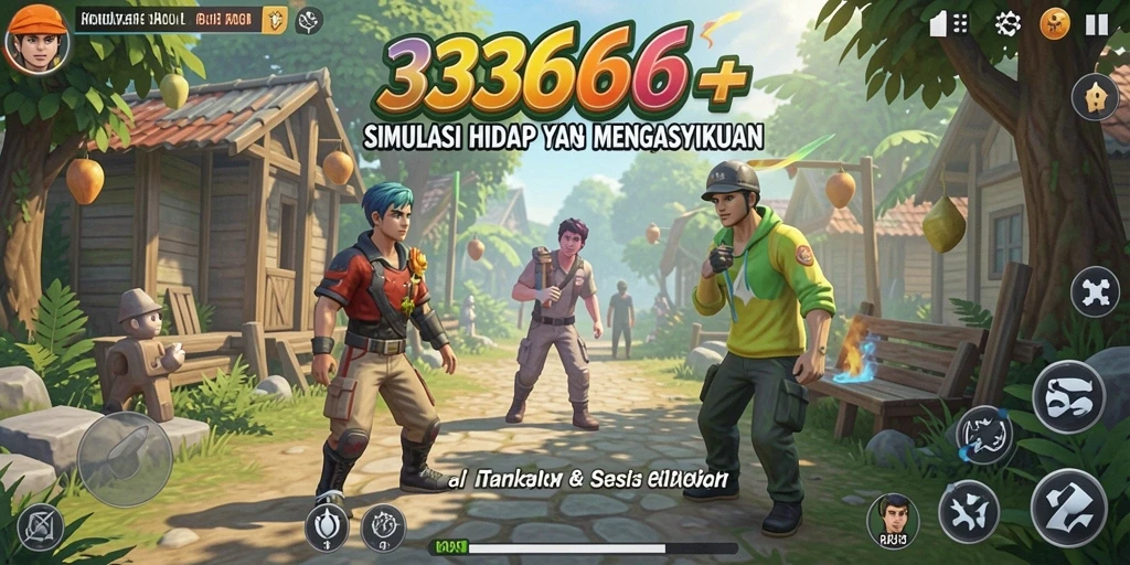 Tangkapan layar gameplay menarik dari 333666 yang menunjukkan interaksi karakter.