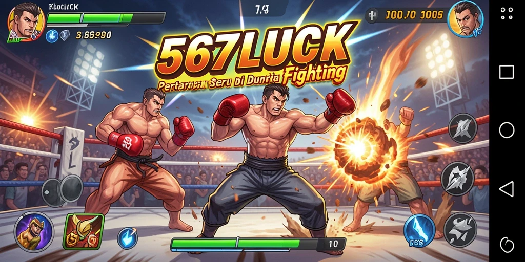 Screenshot gameplay 567LUCK menampilkan aksi pertarungan yang intens.