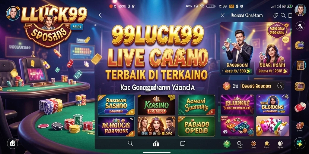Tangkapan layar gameplay <strong>99LUCK99</strong> menunjukkan dealer live yang ramah dan permainan yang mendebarkan.