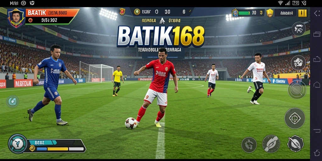 Tampilan mendebarkan dari gameplay sepak bola di BATIK168.