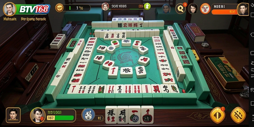 Screenshot gameplay BTV168 menampilkan suasana Mahjong yang seru.
