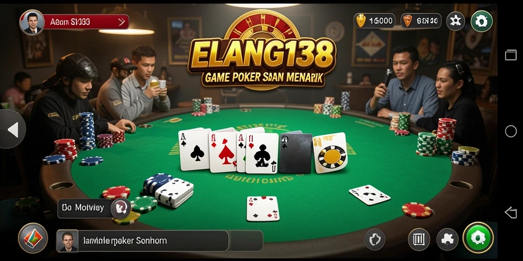 Tampilan gameplay Poker yang menarik dan seru di ELANG138.
