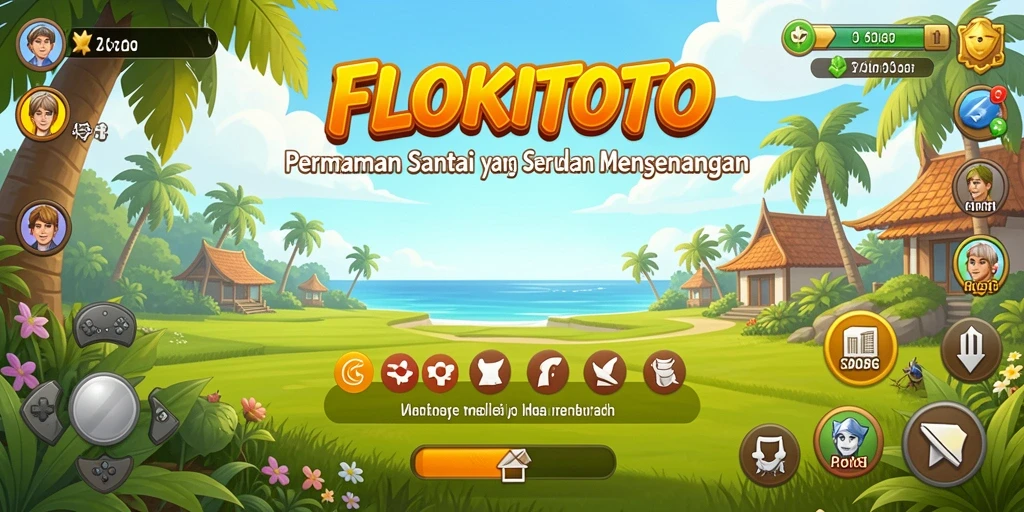 Gameplay FLOKITOTO yang cerah dan menyenangkan.