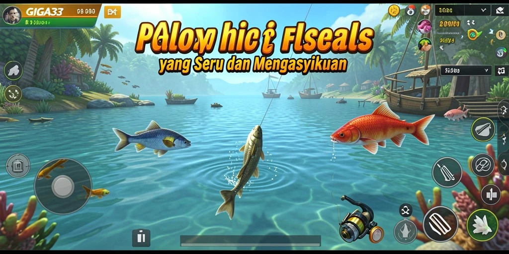 Tampilan gameplay GIGA33 yang menampilkan aksi memancing yang seru.