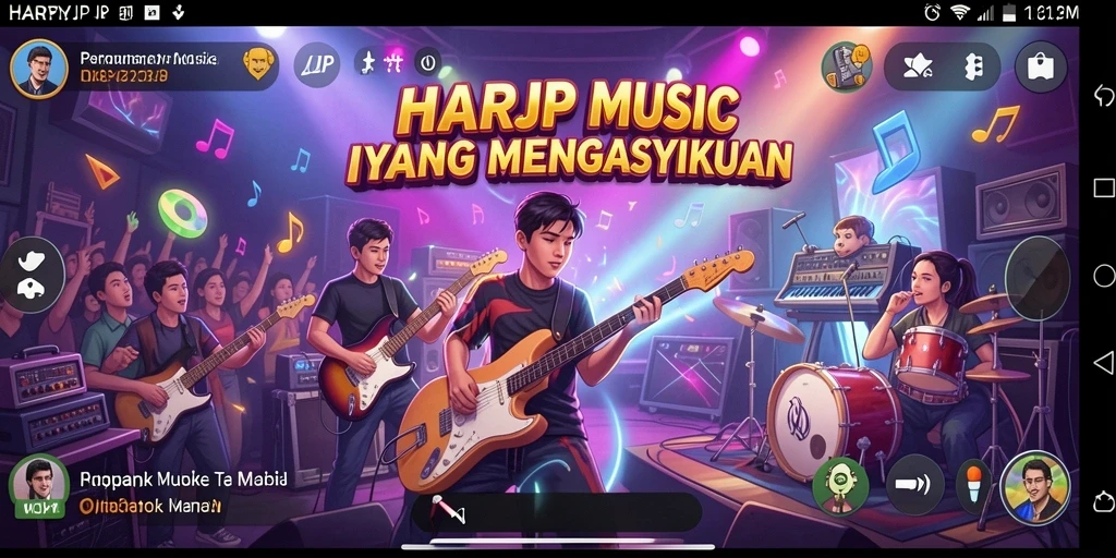 Tampilan gameplay <strong>HARAPJP</strong> dengan beragam pilihan lagu menarik.