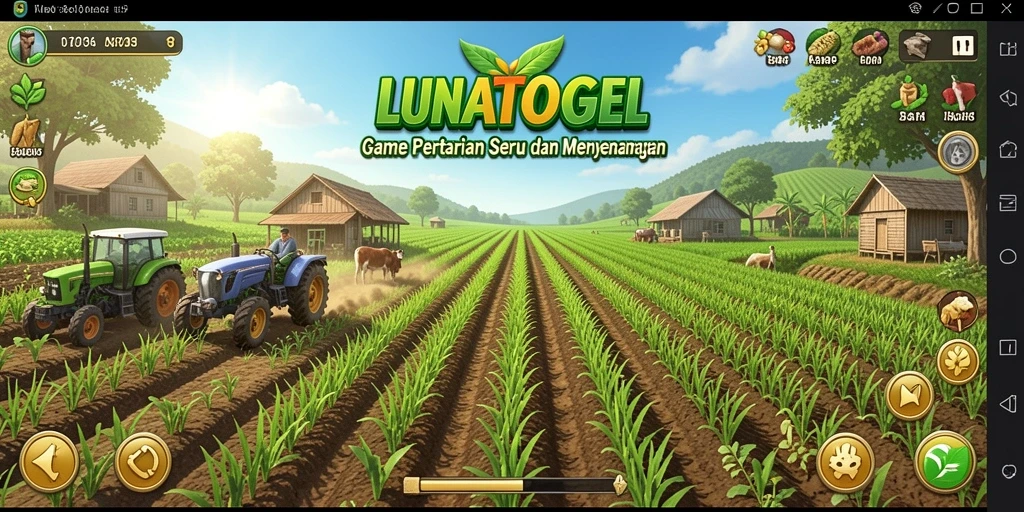 Tampilan gameplay petani yang seru di LUNATOGEL.