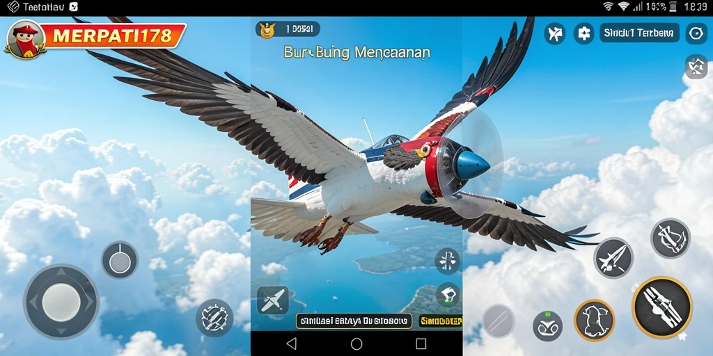 Gambaran seru gameplay <strong>MERPATI178</strong> saat terbang di langit.