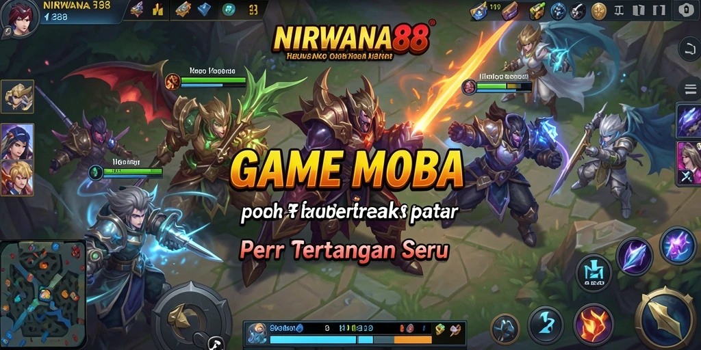 Tangkapan layar NIRWANA88 menampilkan momen seru dalam pertandingan MOBA.