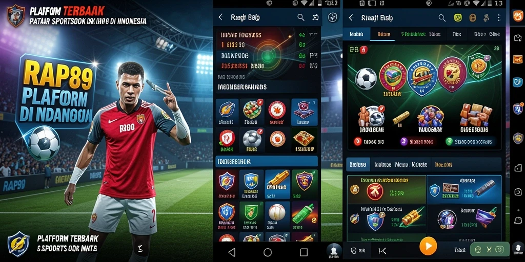 Tampilan antarmuka RAP89 dengan fitur sportsbook yang lengkap.