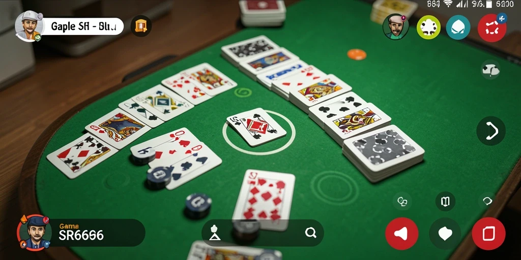 Tampilan gameplay Gaple yang seru dan interaktif di SR6666.