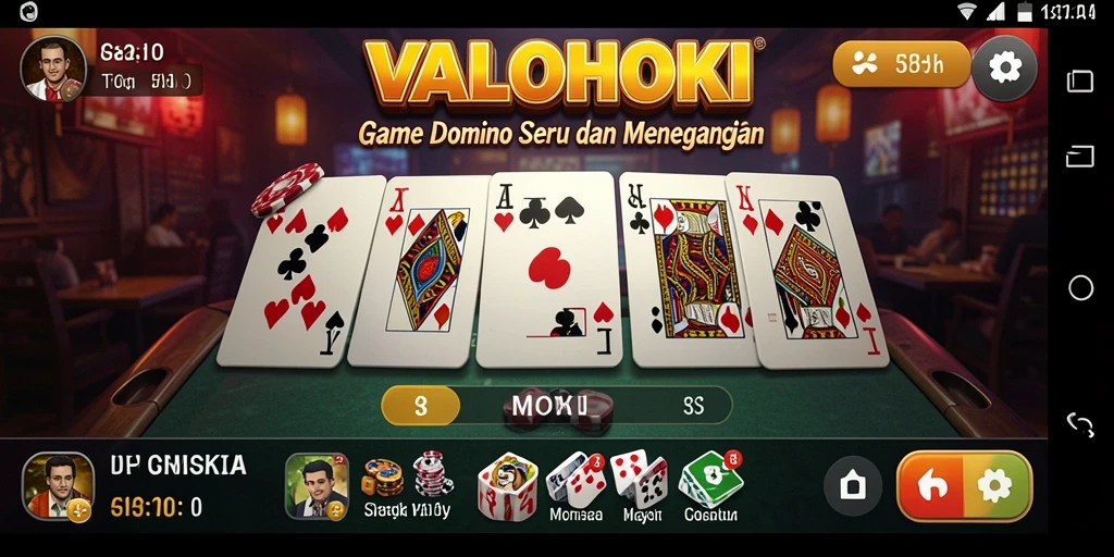 Tampilan gameplay VALOHOKI yang menarik saat bermain domino.